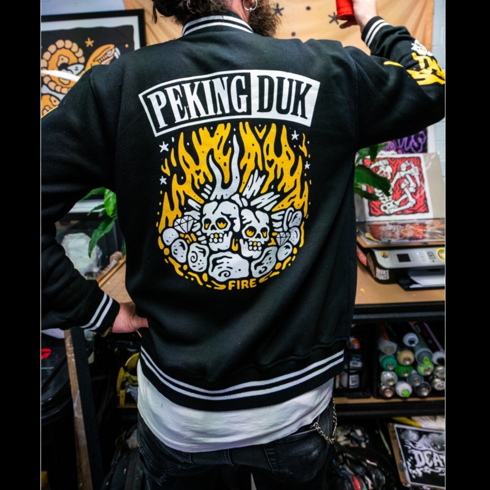 Winning Spirit Black DJ Peking Duk 2018 East CoastTour Fire Bomber Mens Jacket M